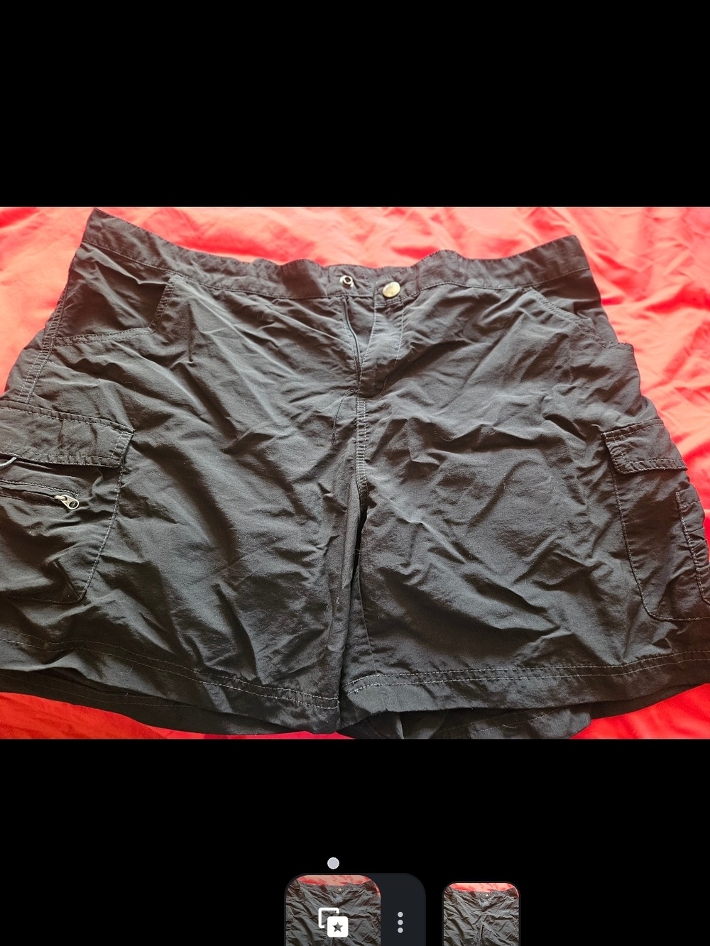 White Sierra Black Cargo Shorts with Side Pockets